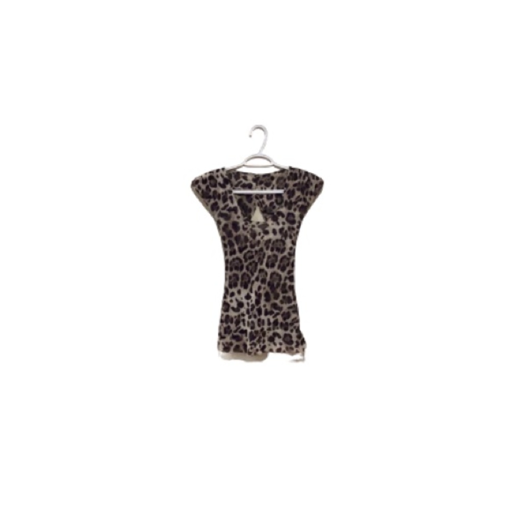 Bebe Leopard Print Mesh Shirt - Women’s Size XS